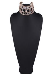 Fashion Brand Crystal choker Necklace Rhinestone Flower Maxi Statement Necklace women fashion chunky necklace Jewellery colliers9830283