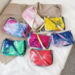 Bag Fashion Exquisite Shopping Underarm Bags For Women 2024 All-match Zipper Tie-dyed PU Leather Handbag Colour Splicing Shoulder