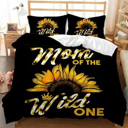 Bedding Sets 3D Printed Sunflower Set Duvet Quilt Pillowcase Cover Kid Euro Bed Line Polyester Cotton Soft Comfortable Hypoallergenic