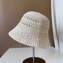 Berets Japanese Style Hollowed Out Fisherman Hat For Women's Spring And Summer Basin Outdoor Sun Protection Sunshade