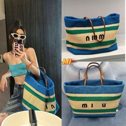 Summer Tote Bag Luxury Designer Bag Big Tote Bag Immortal Handbag Beach Letter Printing Shoulder Bag Contrasting Colours Straw Bag High Quality Womens Grass Bag Bag