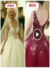 High Quality V Neck Ball Gown Wedding Dress with 3D Lace Appliques Bridal Gown Factory Custom Made5468647