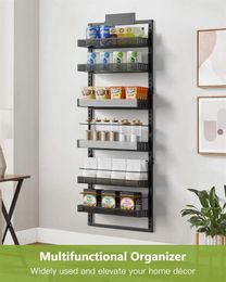 Kitchen Storage 6 Tier Over The Door Pantry Organiser Hanging Spice Rack Home Shelf Wall Mounted For Bathroom Bedroom