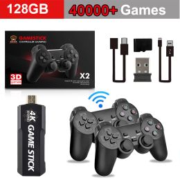 Consoles 4K HD Video Game Console 40000 Retro Games With 2.4G Wireless Controller PS1/FC/MD Joystick TV Game Stick 32GB/64GB/128GB