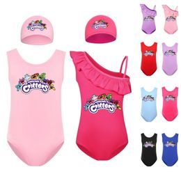 Game Smiling Critters Swimsuit Girls Catnap Catnat Clothes Kids Carooon Print Ruffles Bikini Baby Girl Summer Sling Swimwear 240412