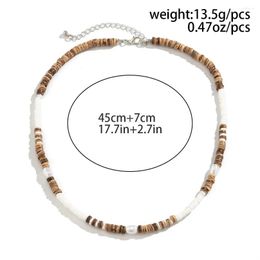 Chokers Choker Purui Hip Hop Imitation Perle Holzperlen Halskette für Männer uni Mix Strang Perlen Schmuck Halshälfte Halskette Tropfen DHBE2