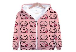 Winter Mens Jackets and Coats Anime Kirby 3D Hoodie Fleece Zipper Hooded Sweatshirt Outwear Warm Coat Kawaii Clothes Cosplay197y8581727