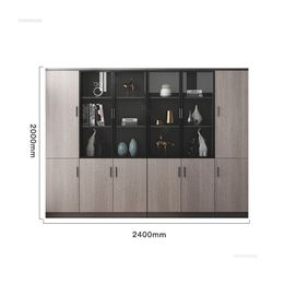 Modern Minimalist Cabinet for Library Floor-standing Display with Door Filing Cabinets Creative Wooden File Cabinets for School