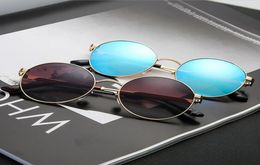Round Metal Sunglasses Designer Gold Flash Glass Lens For Mens Womens Mirror Sunglasses Round unisex sun glasse 9503068