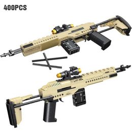 Gun Toys World War II Scar M416 Desert Eagle Pistol Vector Submachine Gun Model Building Block Army MK14 Sniper Rifle Building Block Toy yq240413S1YK