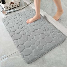 Goose Egg Stone Patterned Embossed Floor Mat for Entrance Bathroom Anti Slip Absorbent Toilet Foot