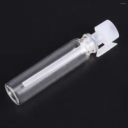 Storage Bottles 100pcs 1ml Glass Sample Vials With Transparent Lids Empty Portable Makeup Containers For Essential Oil