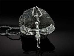 Isis Pendant Necklace 316L Stainless Steel Silver Women Egyptian Winged Goddess Jewellery Gifts1271792