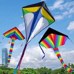 Single Line Kite with Long Tail Diamond Shaped Easy To Fly Colourful Flight Enhance Coordination for Children Kids Toys 240407