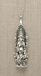 Vintage SilversLord Ganesh God of Fortune Pendant Hindu Elephant Charms CHAIN Choker Statement Necklace Pendant Woman Fashion Jewe6332204