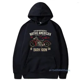 Men's Hoodies Novel American Motorcycle 2024 Clothes Party Tee Shirts Polyester Crewneck Autumn Long Sleeve Sweatshirt