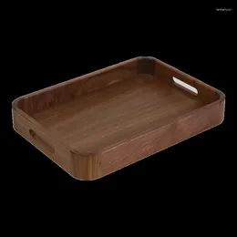 Plates Solid Wood Fruit Plate Household Living Room Coffee Table Wooden Storage Black Walnut