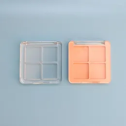 Storage Bottles Empty Square 4 Grids Colors Clear Pink Eyeshadow Pallete Lipstick Case With Transparent 24pcs