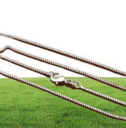 Bulk 1MM 925 sterling Silver Box chains Choker necklaces For women Men Jewellery Pendant Making 16 18 20 22 24 inches3865797