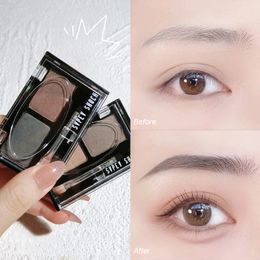 2-Color Eyebrow Powder Waterproof Sweatproof Long-lasting Eyebrow Makeup Palette Colour Fast with A Double-ended Makeup Brush