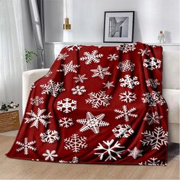 Blankets Winter Snowflake Soft Plush Sofa Bed Throwing Cartoon Picnic Modern Flannel Blanket Cover Gedruckt Bettdecke Gesche