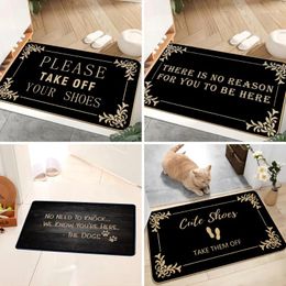 Carpets Funny Welcome Mats Please Take Off Your Shoes Floor Decorative Carpet Non-slip Easy Clean Rug Room Home Office Washable Doormats