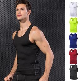 Men's Tank Tops Gym T Shirt Men Sleeveless Compression Quick Drying T-Shirt Vest Stretch Sports