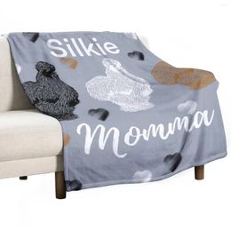 Blankets Silkie Momma Chicken Heart Prints With Black White And Buff Chickens Silkies Throw Blanket Kid'S