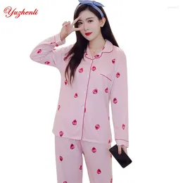 Home Clothing Yuzhenli Autumn Winter Women Cotton Pyjama Sets Cardigan Long Sleeve Cartoon Ladies Sleepwear Pyjamas Girls Pijamas Femme