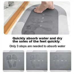 Funny Dog Print Bath Mat Super Absorbent Doormat Easy Clean Anti Slip Diatomite Rug Washroom Carpet Shower Room Indoor Doormats
