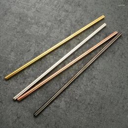 Disposable Cups Straws 10PCS 21cm Stainless Steel Titanium Plated Golden Environmental Cocktail Straight Bent Household Metal