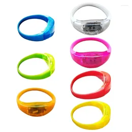 Party Decoration 5pcs Sound Controlled LED Bracelets Glow Flashing Bangle Wristbands For KTV Bar Christmas Year Festival Supply M68E