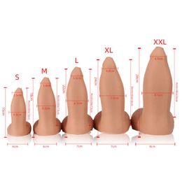 Realistic Huge Thick Anal Dildo Female Masturbator Liquid Silicone Expander Butt Plug for Women Beads Dilator Sex Toys Shop6622963