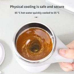 Mugs Automatic Self Stirring Magnetic Mug Stainless Steel Temperature Difference Coffee Mixing Cup Smart Thermal Milk