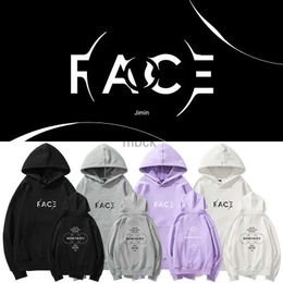 Sweatshirts Mens Hoodies Sweatshirts Jimin Face Tshirt SOLO Park Summer Women Man Cotton O-neck Y2k Bat T-shirt Harajuku 90S Oversize Cheap Crop Top Streetwear 240412