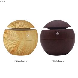 Humidifiers Mini Aroma Diffuser 130ml Ultrasonic Oil Diffusers Ultra Quiet Wood Grain Diffuser for Living Room Bedroom Office Dorm