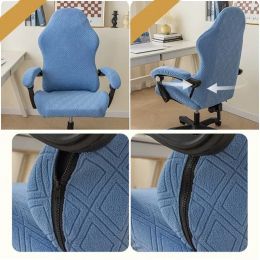 1 Set Stretch Office Chair Cover Jacquard Elastic Gaming Armchair Slipcovers Seat Covers Rotating Computer Chairs Covers