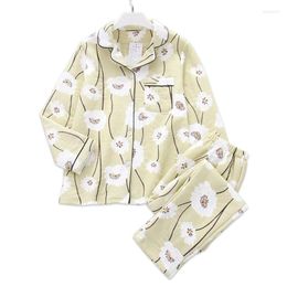 Home Clothing Fresh Flower Thicken Women Pyjamas Cotton Pijamas Long Sleeve Winter Pajamas Sets Casual Warm Sleepwear Warmth