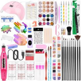 Liquids Acrylic Nail Kit,Acrylic Powder Set,Electric Nail Drill Set,Nail Lamp Manicure Dryer Lamp, Acrylic Nail 3D Art Manicure