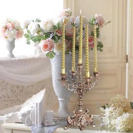 Candle Holders European Style Metal Candelabra Table Centrepiece Ornaments 5 Arms Cast Iron Holder For Mantel Banquet Dinning Wedding