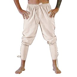 Mediaeval Pants Viking Pirate Costume For Men Women Pirate Trousers Lace Up Renaissance Pants Brown Black Plus Size Halloween