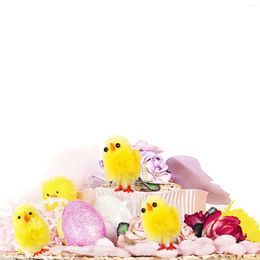 Party Decoration 60pcs Mini Easter Chicks Cute Furry Chenille Basket Filler Supplies