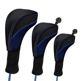 3pcsSet Golf Head Covers Driver Fairway Wood Headcovers For Club Protective 240411