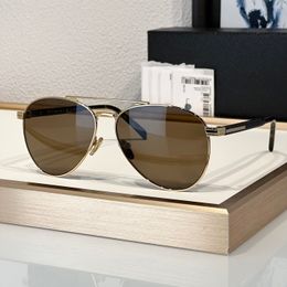 Golden sunglasses women's vintage glasses travel beach eye protection UV resistance classic metal frame with case