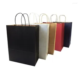 Gift Wrap 10pcs/lot Paper Bags With Handle 33 25 12cm Vertical Multifuntion Environment Friendly Party Bag Package