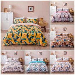 Bedding Sets Style Flowers Printing Polyester Set 1 Duvet Cover 1/2 Pillowcases Bed In A Bag (N Sheet And No Padding).