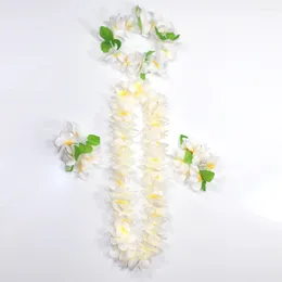 Decorative Flowers 4 Pcs Artificial Flower Hawaiian Headpiece Floral Necklace Garland Wreath Necklaces Thicken