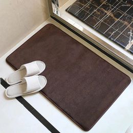 Bath Mats Solid Color Simple Modern Floor Mat Memory Foam Slow Rebound Home Flannel Foot Pad Bathroom Absorbent Non-slip