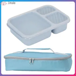 Dinnerware Easy To Carry Insulated Bag Durable Wheat Straw Lunch Box Microwave Safety Environmental Friendly Compartmented