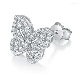 Stud Earrings 1.39ct Moissanite Diamond Sparkling Christmas Butterfly For Women 925 Sterling Silver Wedding Jewelry